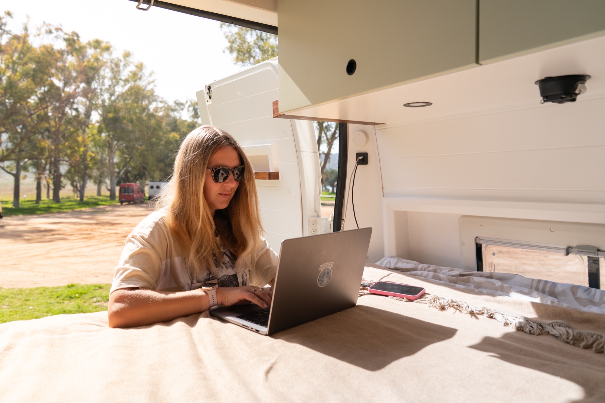 Working from a campervan on the road