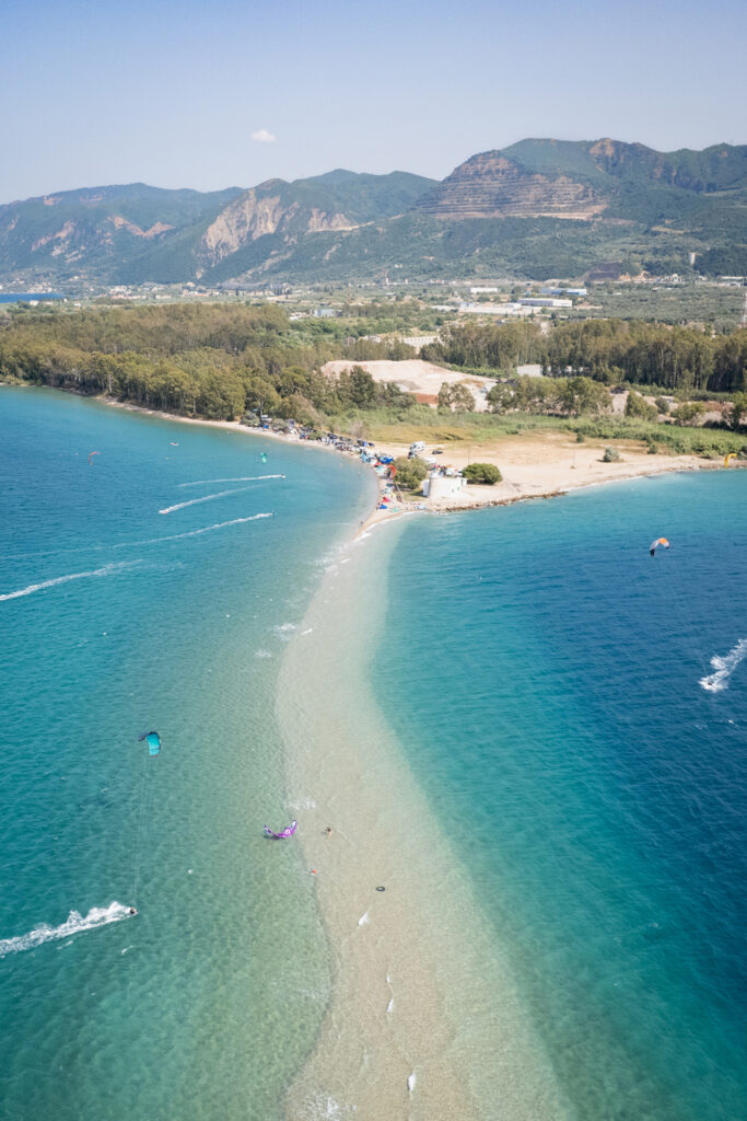 Kitesurfing in Faros Drepano, Greece