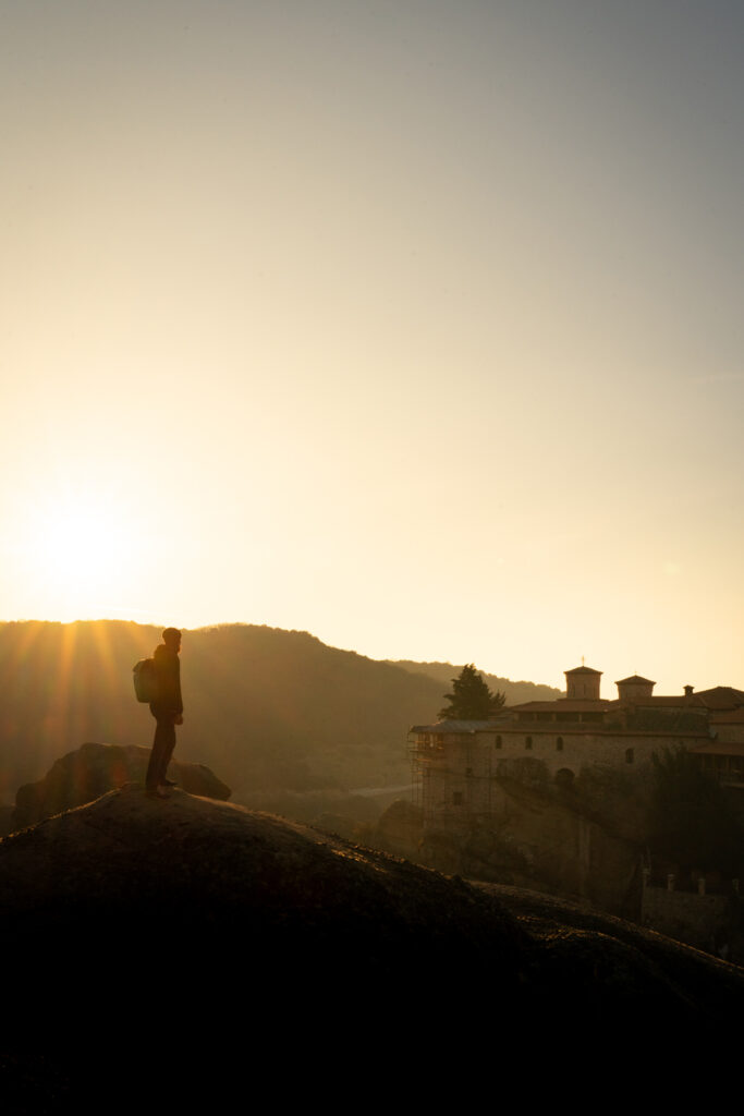 Sunrise over a Monastery in Meteora