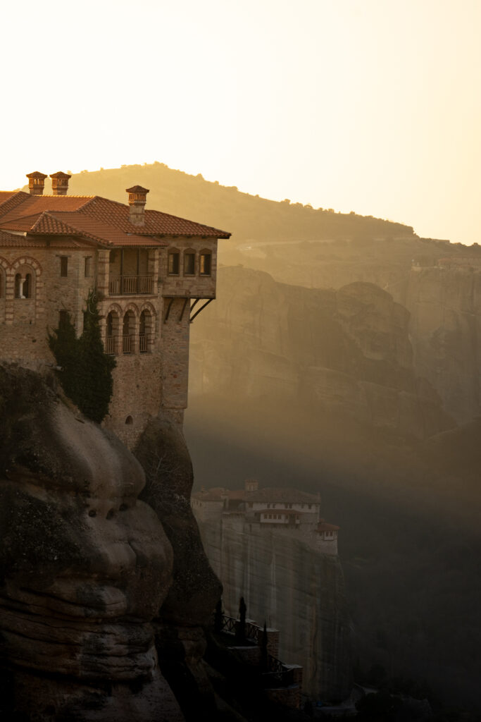 Sunrise over a Monastery in Meteora