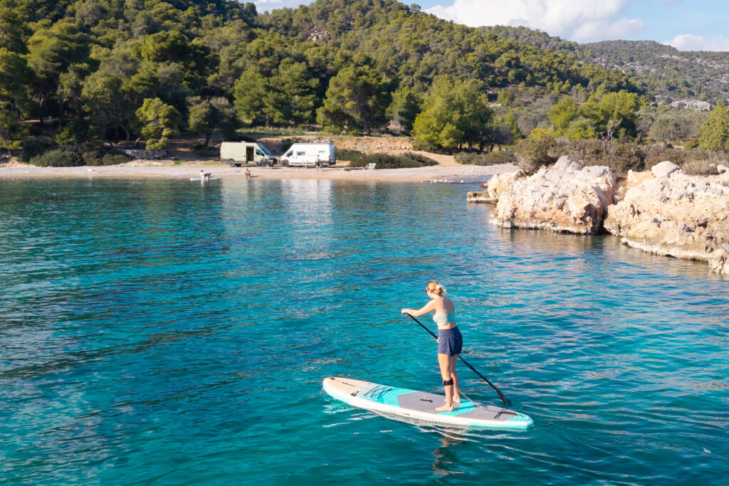 Paddle boarding in Greece